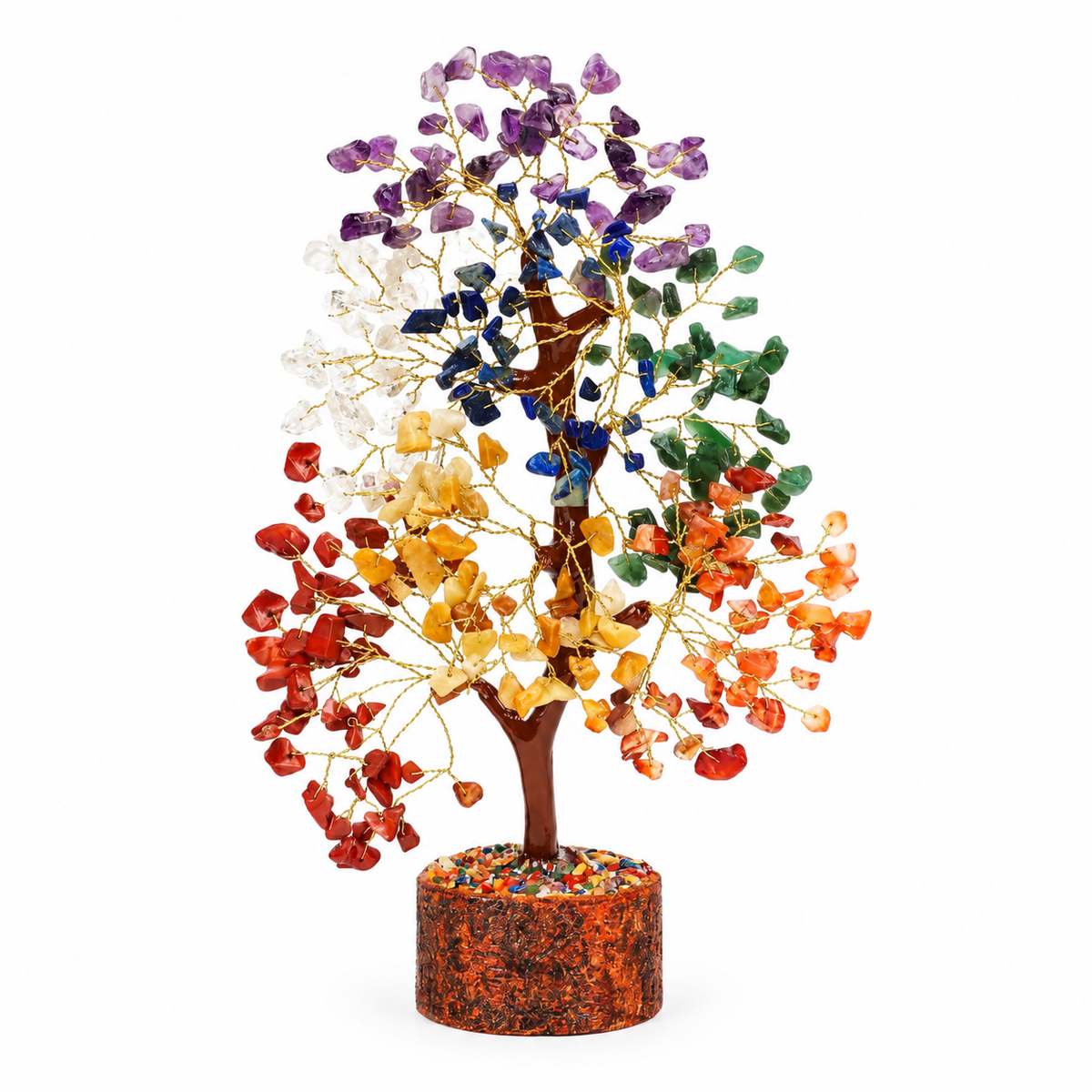 Handmade 7 Chakra Crystal Tree of Life - Unique Birthday for Women, Mom, & Friends | Handcrafted Healing Crystal Decor for Home & Office, Brings Positive Energy, Luck & Prosperity