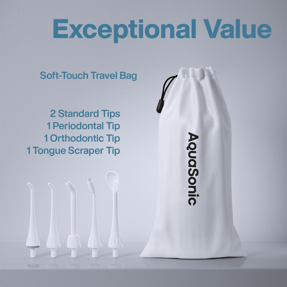 AquaSonic Aqua Flosser Water Flosser, ADA Accepted, White