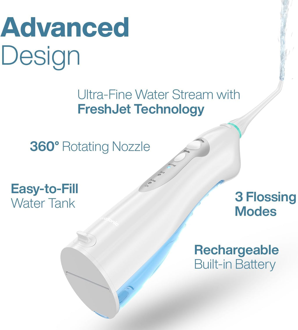 AquaSonic Aqua Flosser Water Flosser, ADA Accepted, White