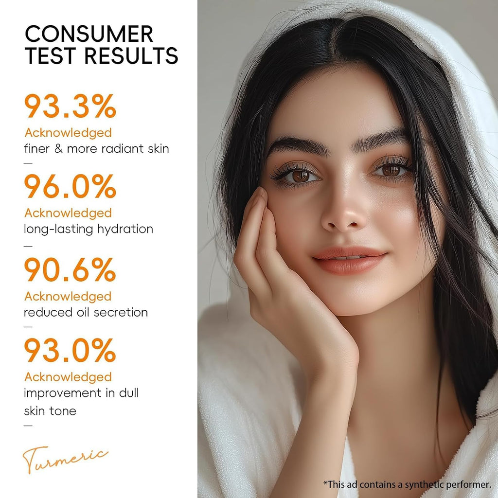 QUIYUM Turmeric Vitamin C Skin Care Set, 5PCS Beauty Routine for Women