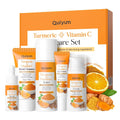 QUIYUM Turmeric Vitamin C Skin Care Set, 5PCS Beauty Routine for Women