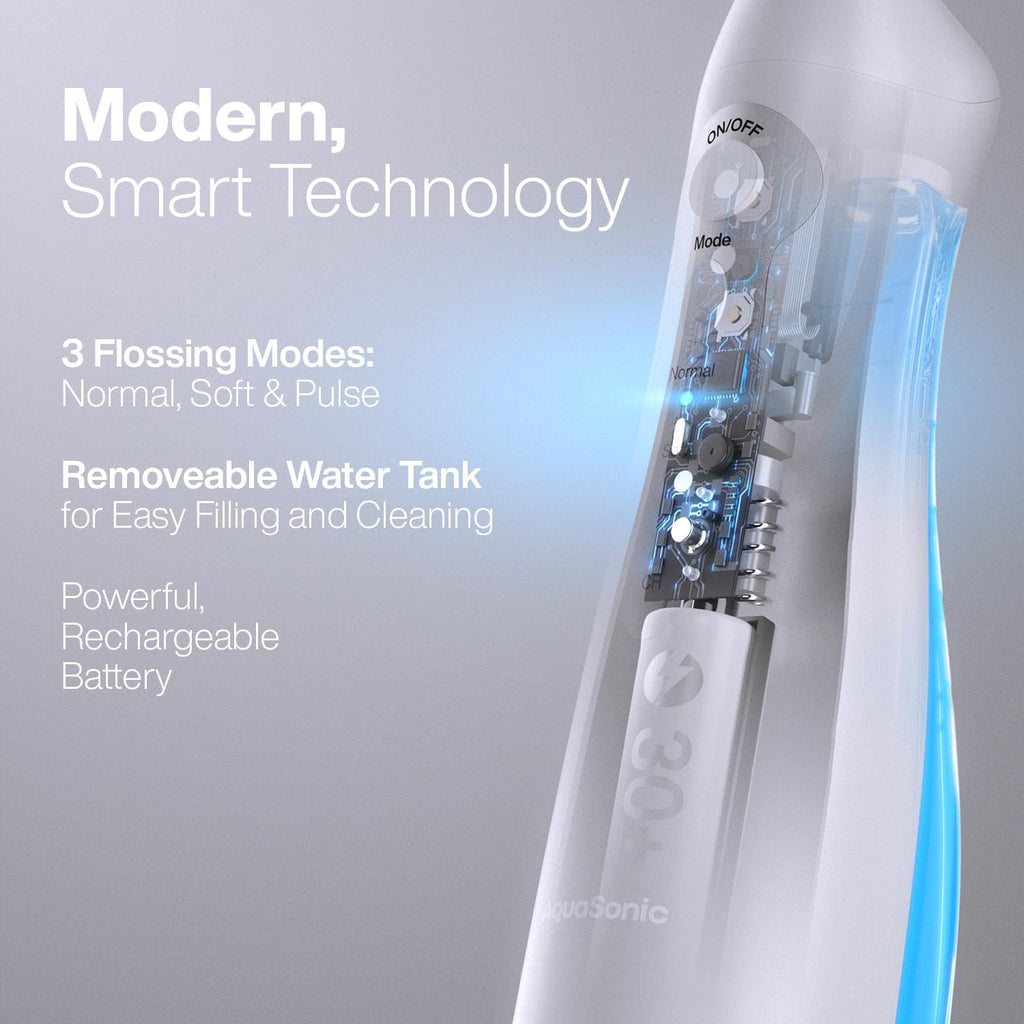 AquaSonic Aqua Flosser Water Flosser, ADA Accepted, White