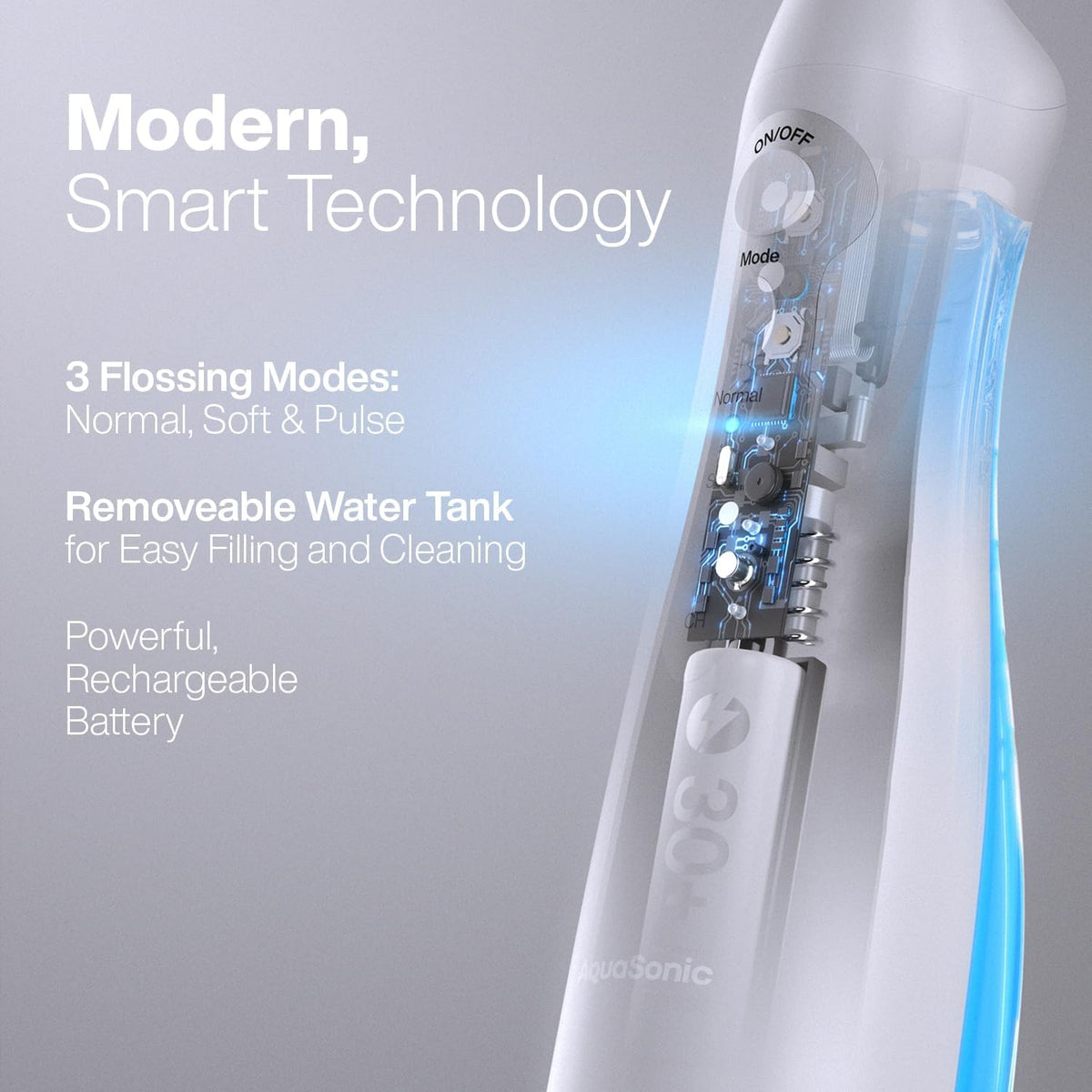 AquaSonic Aqua Flosser Water Flosser, ADA Accepted, White