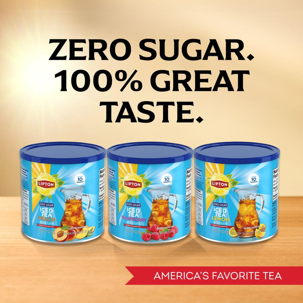 Lipton Zero Sugar Lemon Iced Tea Mix, Makes 60 Quarts, 6-Pack