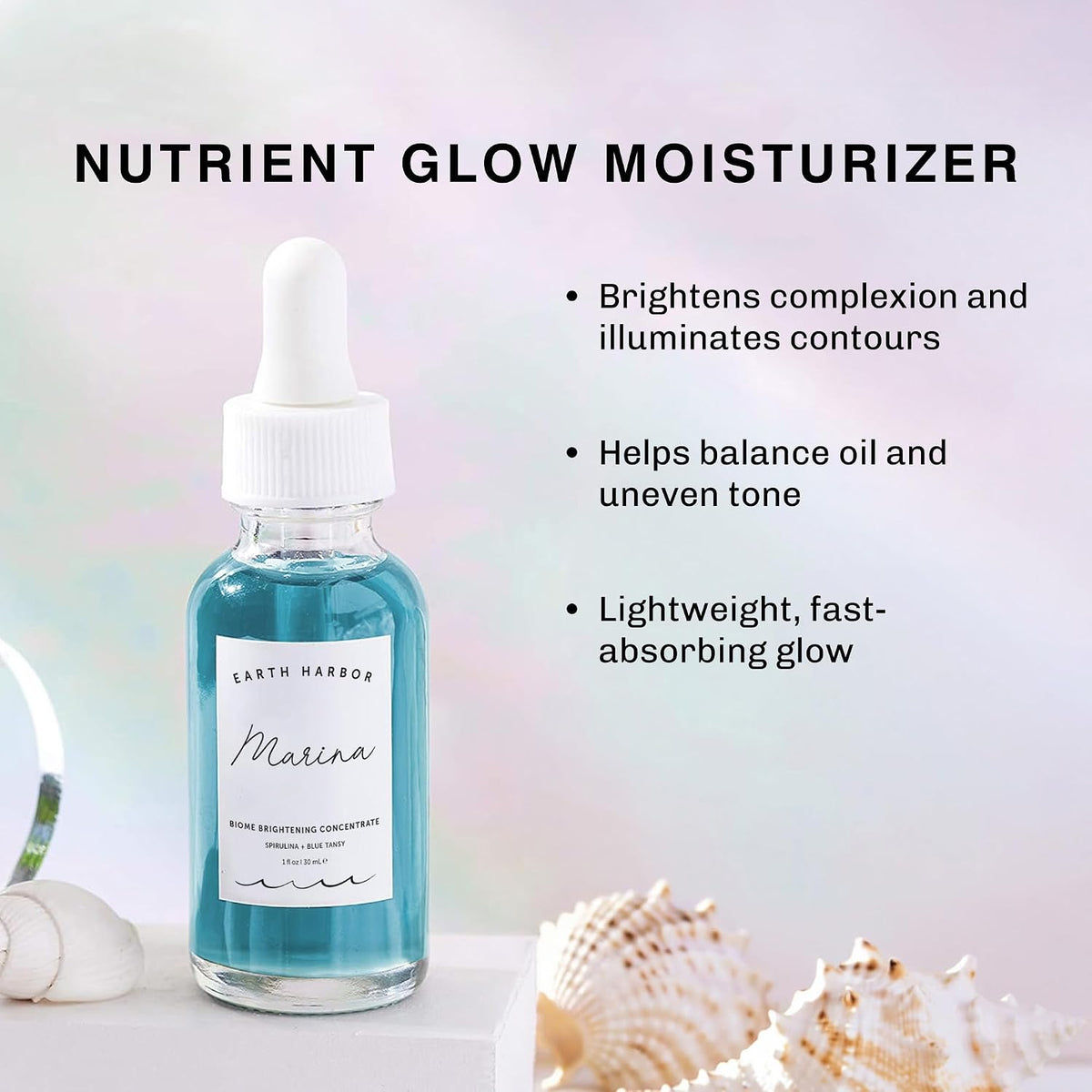 Earth Harbor Marina Biome Concentrate, Squalane & Blue Tansy Facial Serum