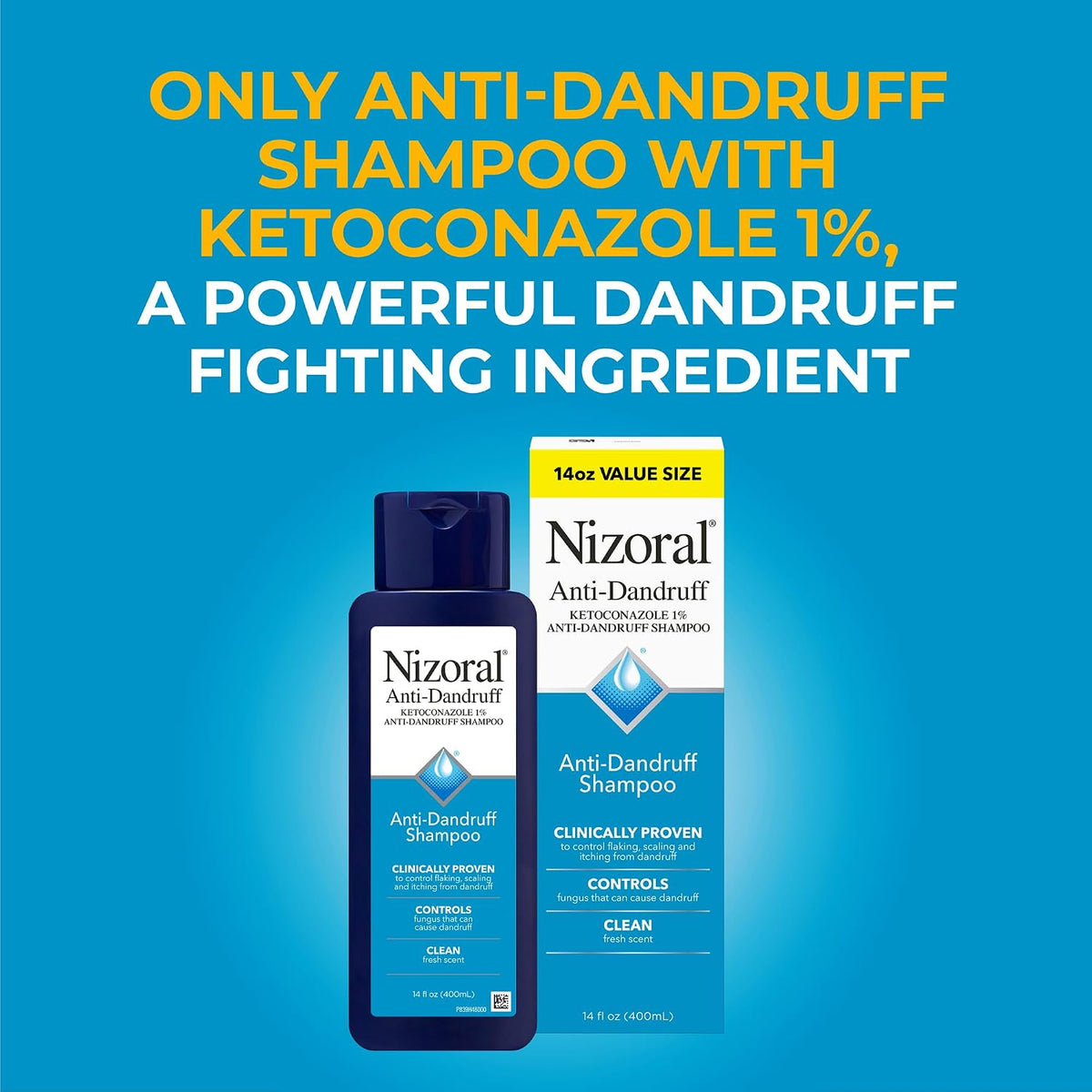 Anti-Dandruff Shampoo with 1% Ketoconazole, Fresh Scent, 14 Fl Oz
