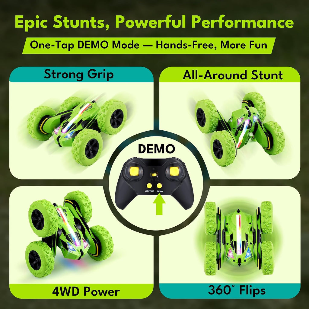 Threeking Remote Control Car Rc Flip Stunt Cars Toys Gifts for Kids Ages 6+
