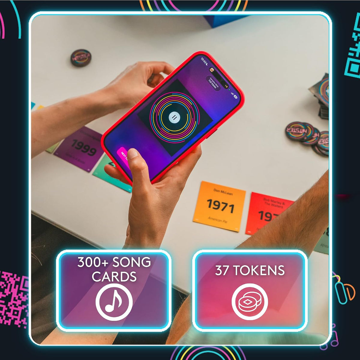 Jumbo Hitster - The Music Fun Party Quiz Card Game, 2-10 Players - 300 Plus Iconic Music Hits - Great for Adult and Family Game Night