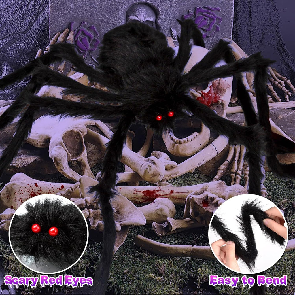 Halloween Decorations Spider Web Lights Outdoor +59" Fake Spider