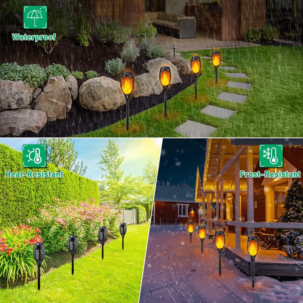 Solar Torch Light with Flickering Flame for Halloween Decorations ( 6 pack )
