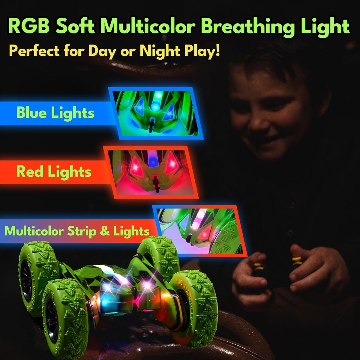 Threeking Remote Control Car Rc Flip Stunt Cars Toys Gifts for Kids Ages 6+