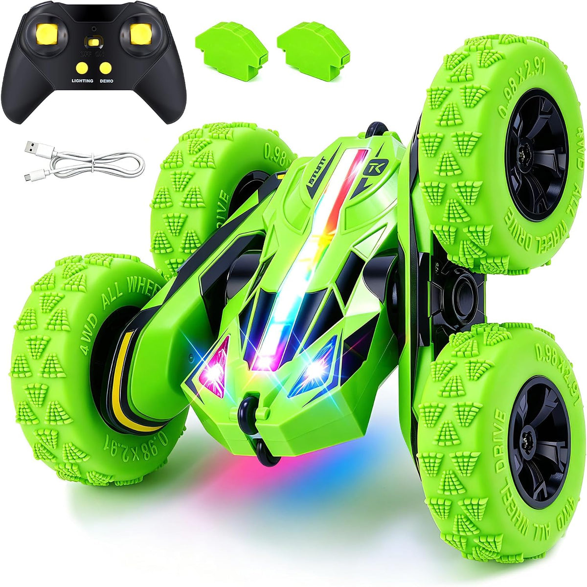Threeking Remote Control Car Rc Flip Stunt Cars Toys Gifts for Kids Ages 6+