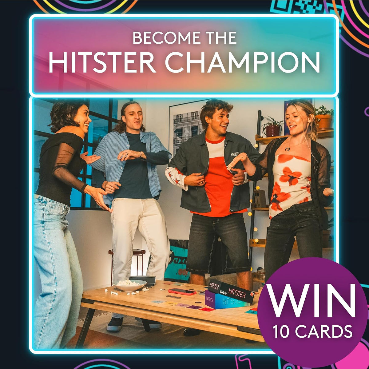 Jumbo Hitster - The Music Fun Party Quiz Card Game, 2-10 Players - 300 Plus Iconic Music Hits - Great for Adult and Family Game Night