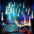 Ghost Flameless Floating Candles with Wand Remote, 20 Pcs Magic Flickering Battery Operated LED Hanging Taper Candles for Halloween Party Decoration(White)