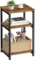 Versstile Side Table, Small End Table, Tall Nightstand, Steel Frame