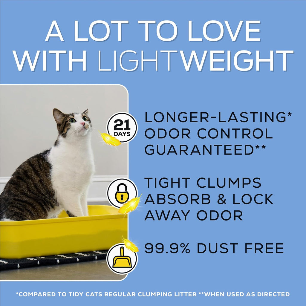 Purina Tidy Cats Low Dust Clumping Cat Litter, LightWeight Free & Clean Unscented, Multi Cat Litter - 17 lb. Box
