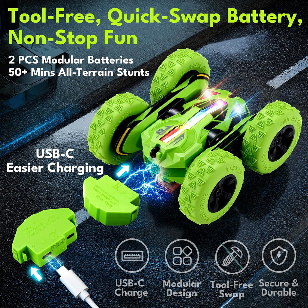 Threeking Remote Control Car Rc Flip Stunt Cars Toys Gifts for Kids Ages 6+
